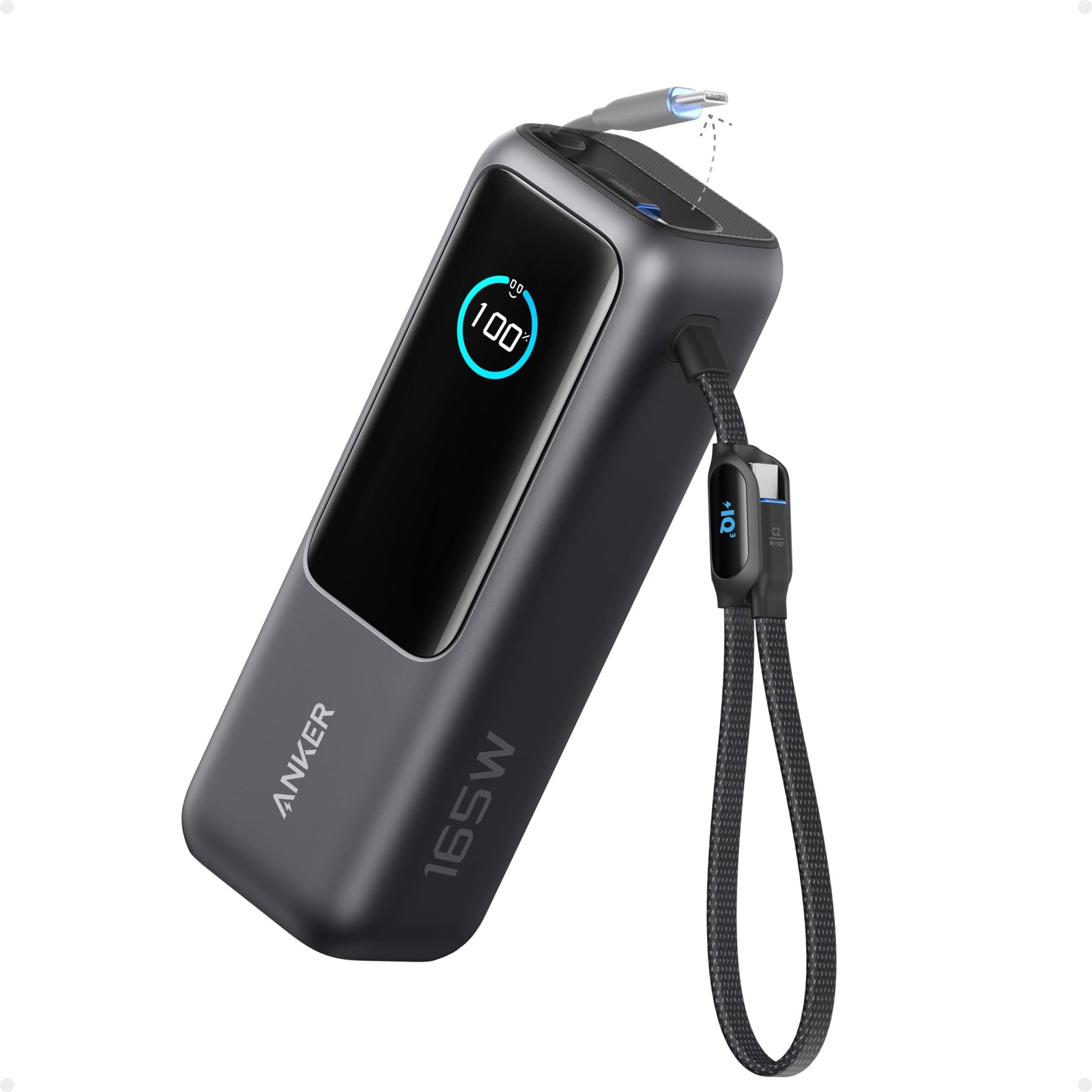 Anker Laptop Power Bank,25,000mAh Portable Charger with 165W 25,000mAh, Black