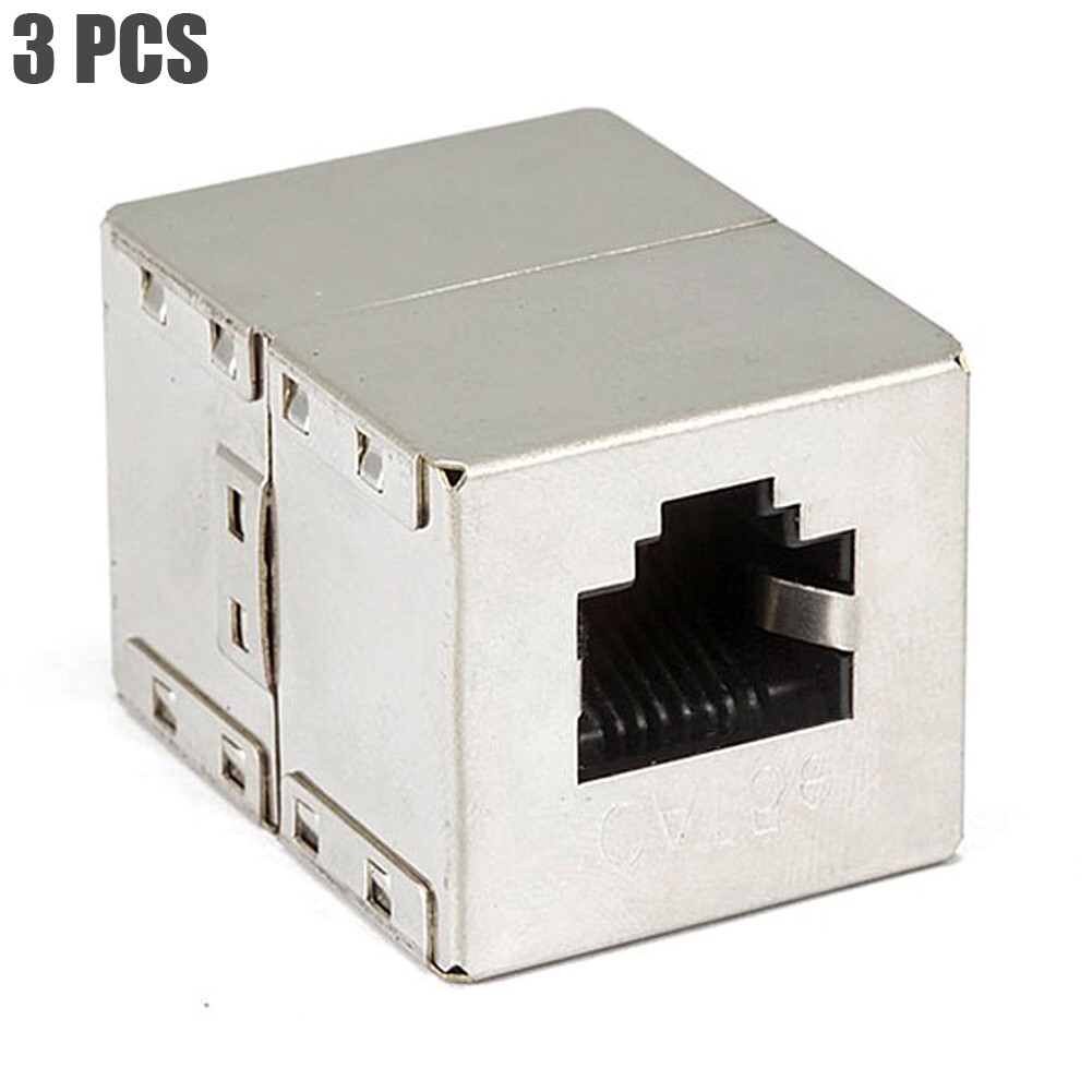 3x RJ45 Cat5e Cat 5e Shielded Network Cable Joiner Coupler Connector Extender