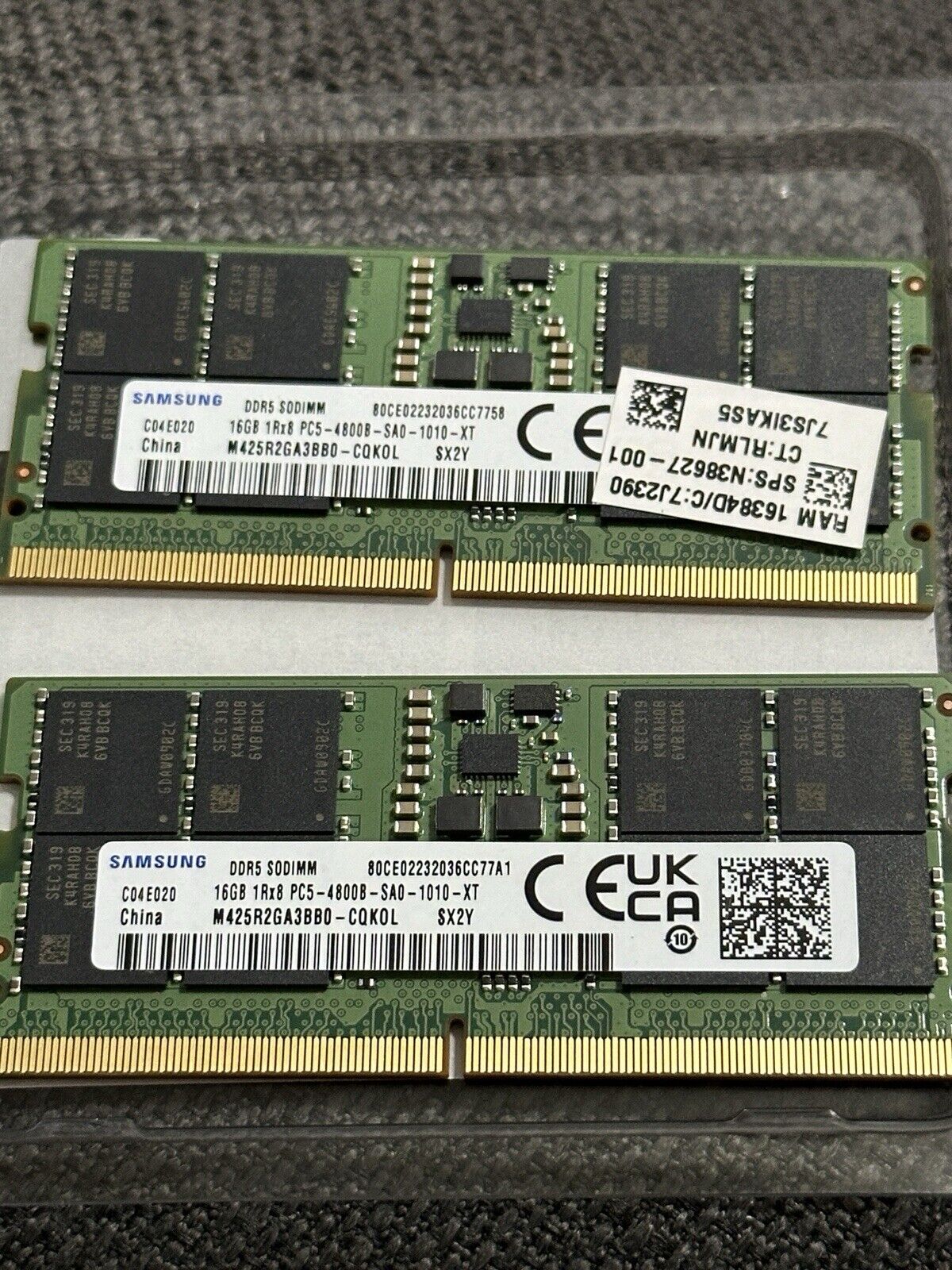 HP SAMSUNG 32GB DDR5 2x16GB 1RX8 PC5-4800B-SAO-1010-XT DDR5 SODIMM RAM