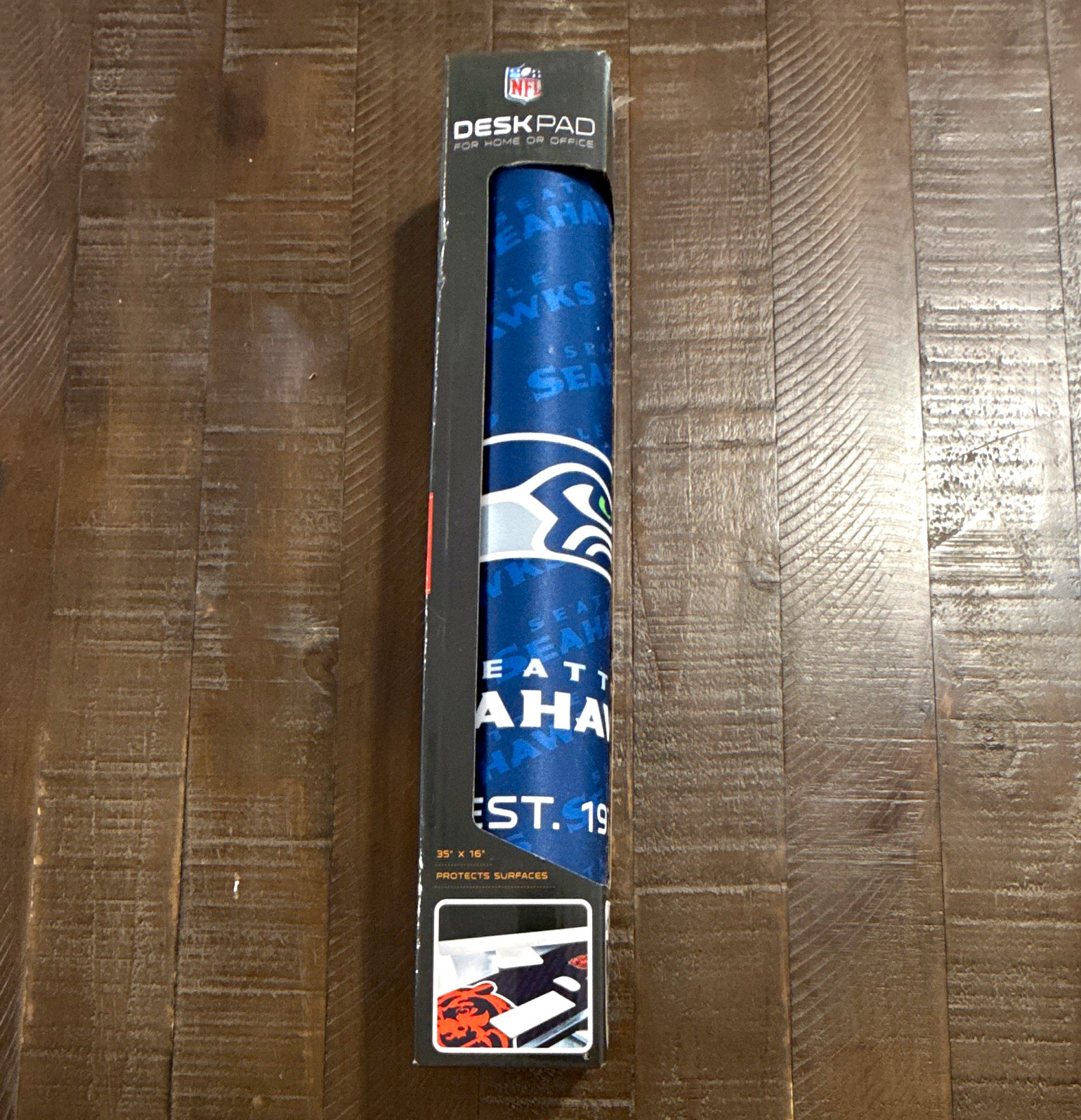NFL Seattle Seahawks Large Desk Pad 35 x 16 in Patterned Blue