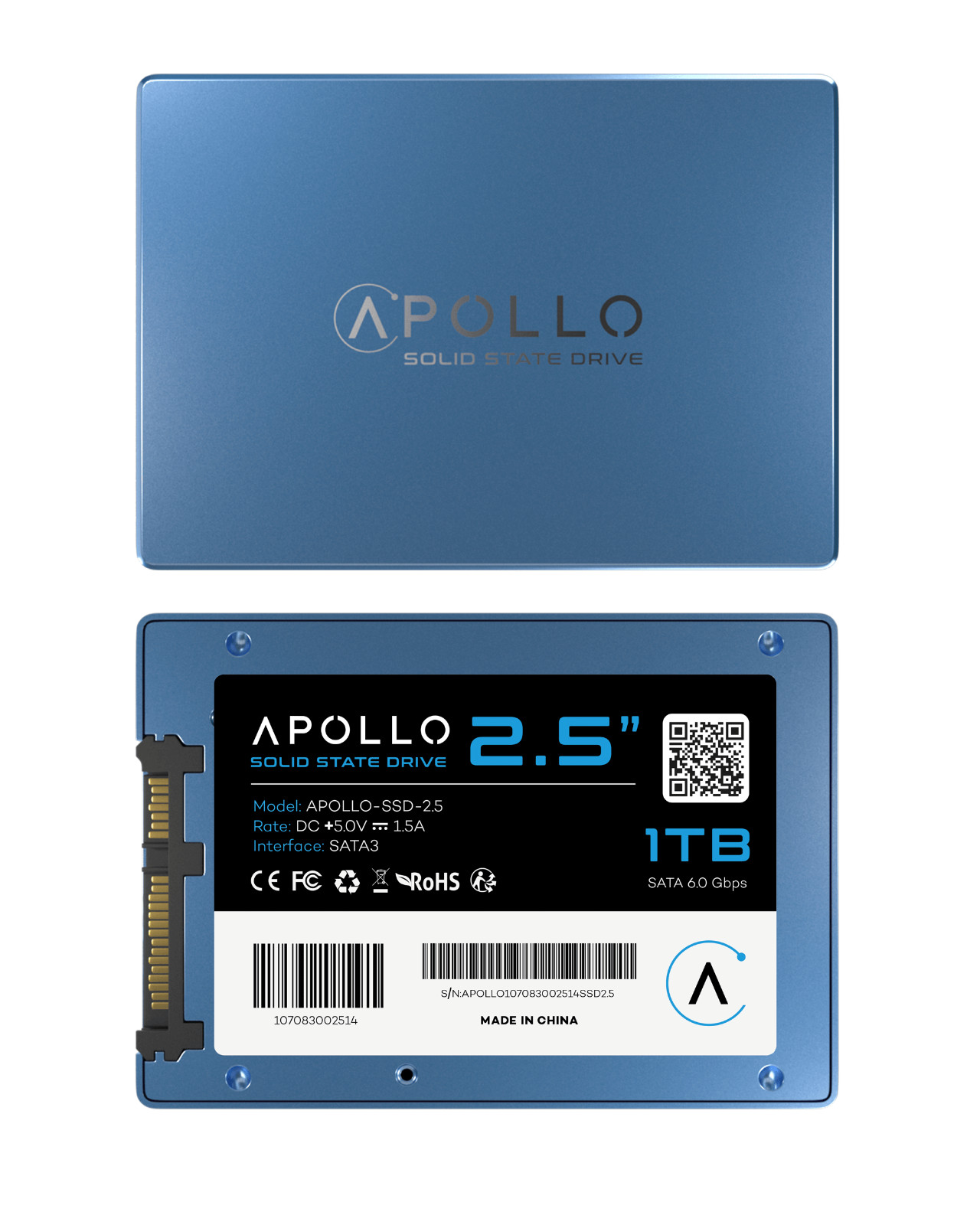Apollo High Performance 2.5" SSD 3D TLC Nand 1TB (Solid State Drive)