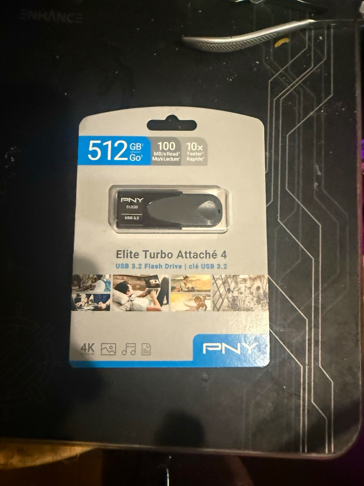 PNY Elite Turbo Attaché 4 512GB USB 3.2 Flash Drive 100MB/s Black