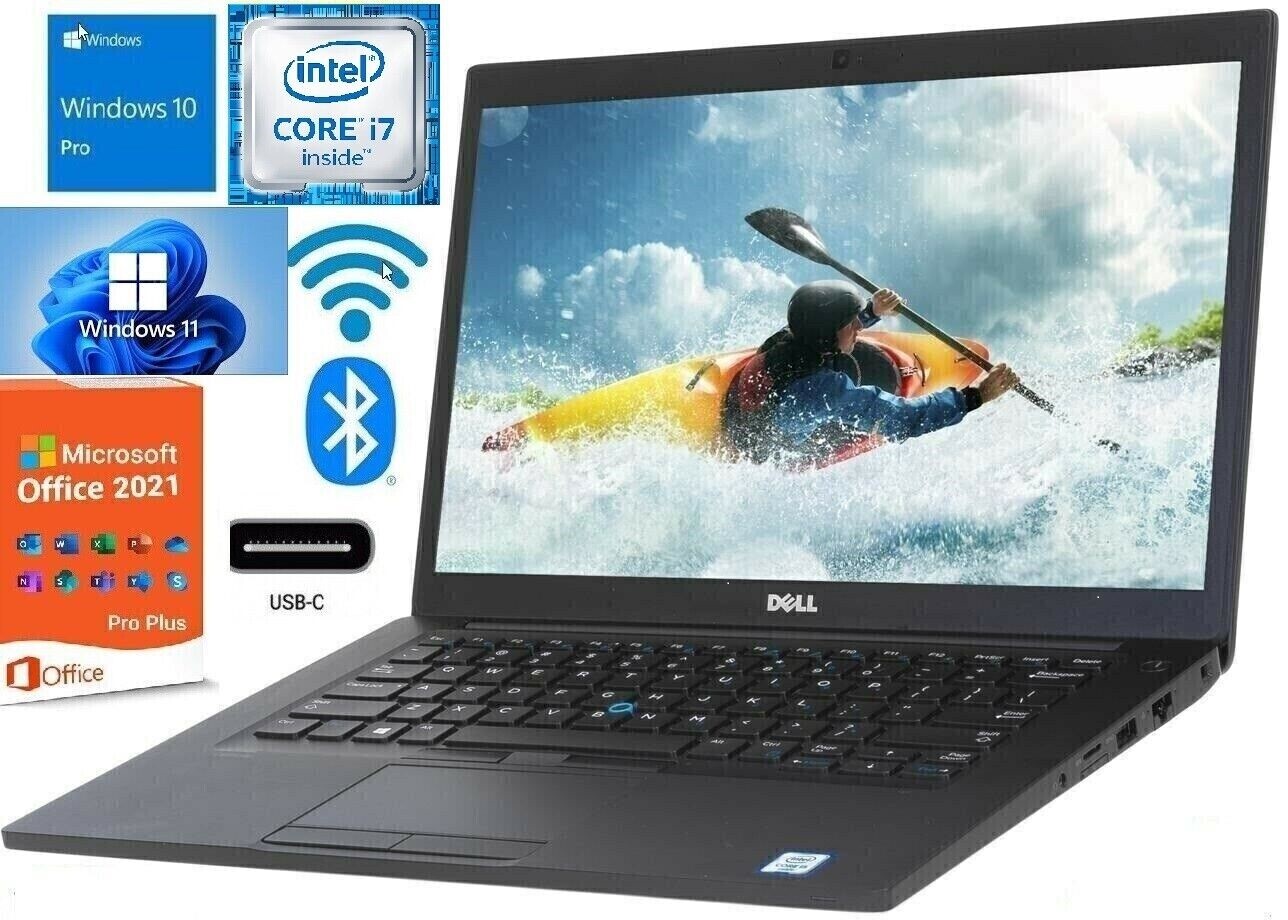 Dell Latitude 7480 Core i7 Touch 16G 32G RAM 1TB 2TB SSD Win10  MS Office 2021