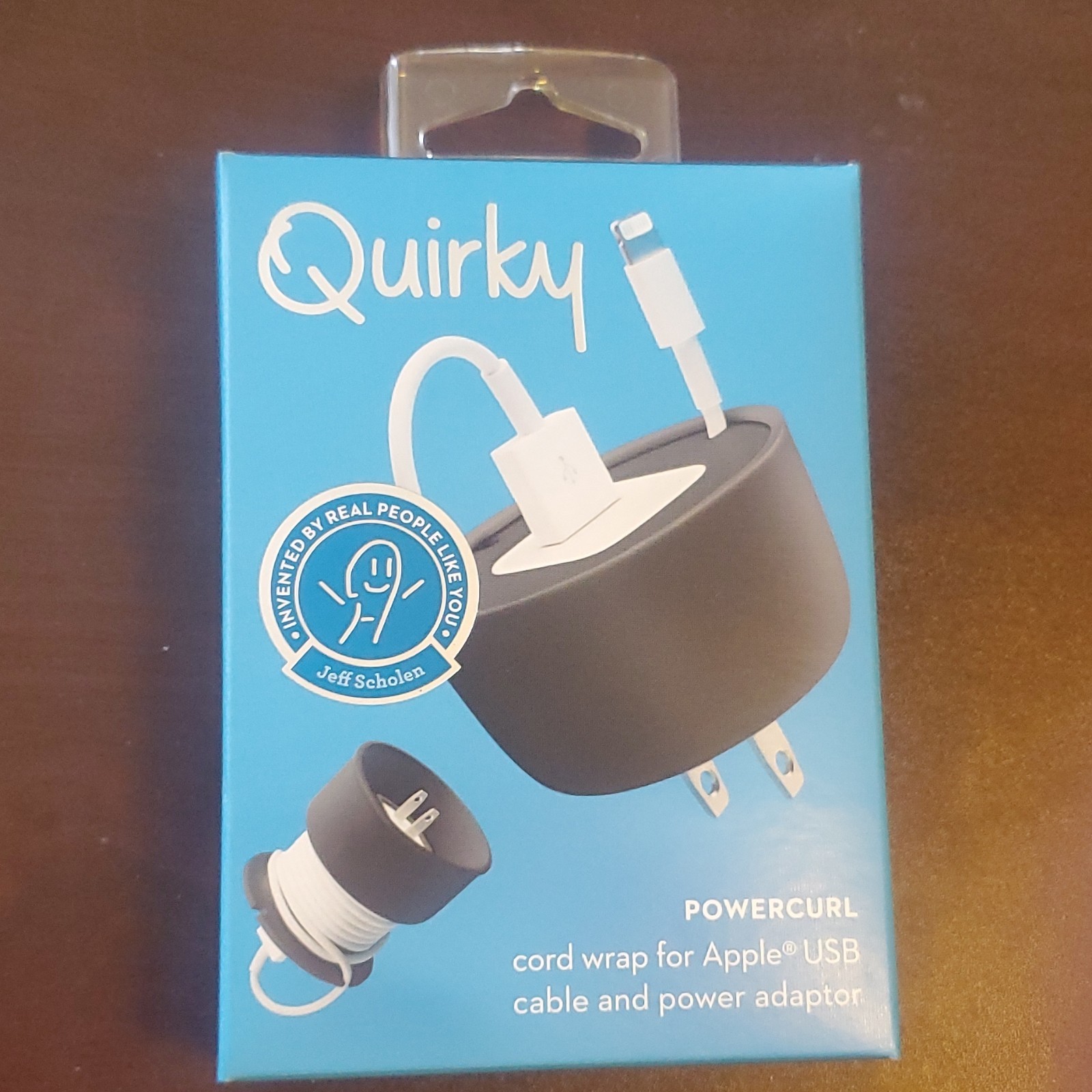 BNIB ~ Quirky POWERCURL for Apple USB Cable & Power Adaptor ~ Black 