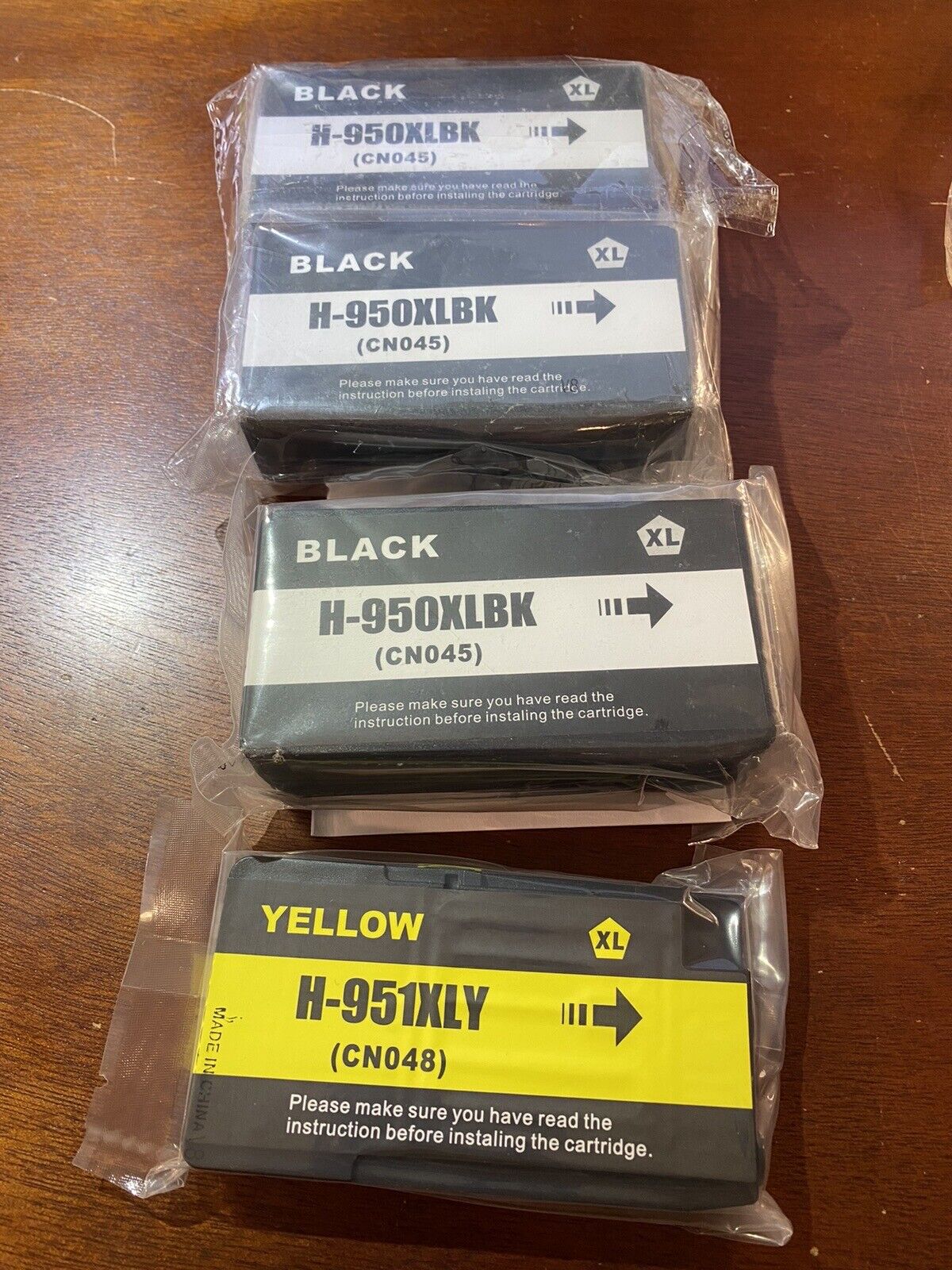 H-950XLBK High Yield black ink cartridge XL 3 Pack (new) & Yellow H-951XLY (new)
