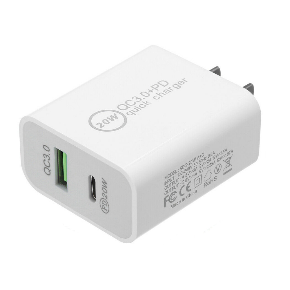 PD 20W USB-C Power Adapter Block Fast Charger Cord For iPhone 14 13 12 11 XR LOT