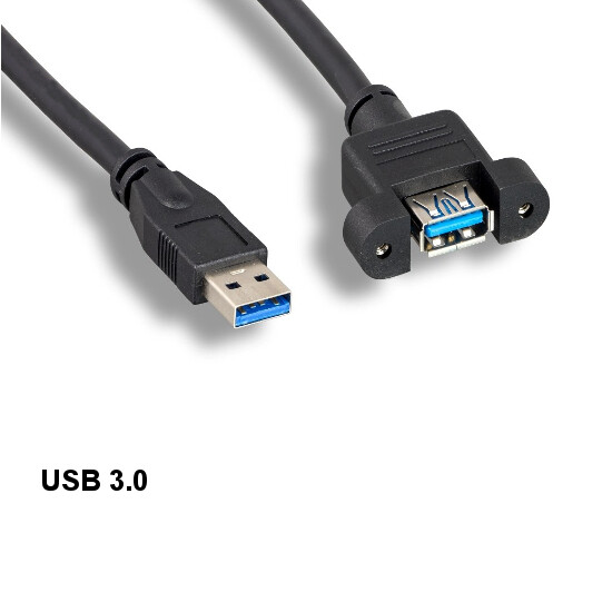 10x 1ft Panel-Mount Spuer Speed USB 3.0 Type A Extension Cable 5Gbps PC Data