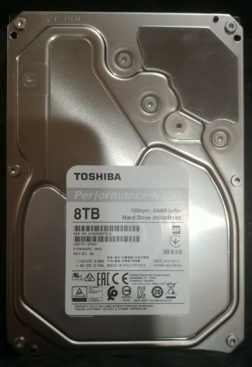 Toshiba Performance X300 8TB 7200rpm Hard Drive HDWR180UZSVA 🌱With Chia Plots🌱