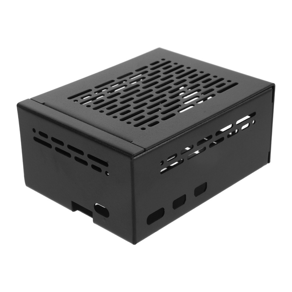 Pi 5 Compatible Black Metal SSD Enclosure External Case for Fast Data Transfer
