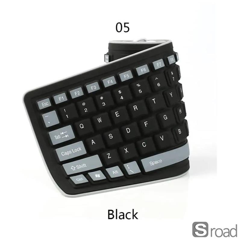 Flexible Silicone Keyboard Portable Roll-Up USB Waterproof Dustproof 104 Keys
