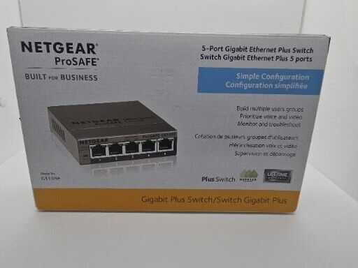NETGEAR ProSafe GS105E-200NAS 5-port Gigabit Ethernet Smart Managed Plus Switch