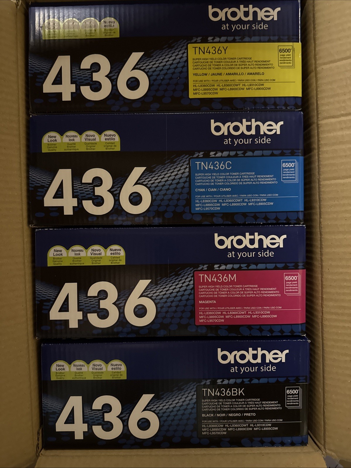 Brother TN436 4-piece Set High Yield Toner Cartridge (Black,Cyan,Magenta,Yellow)