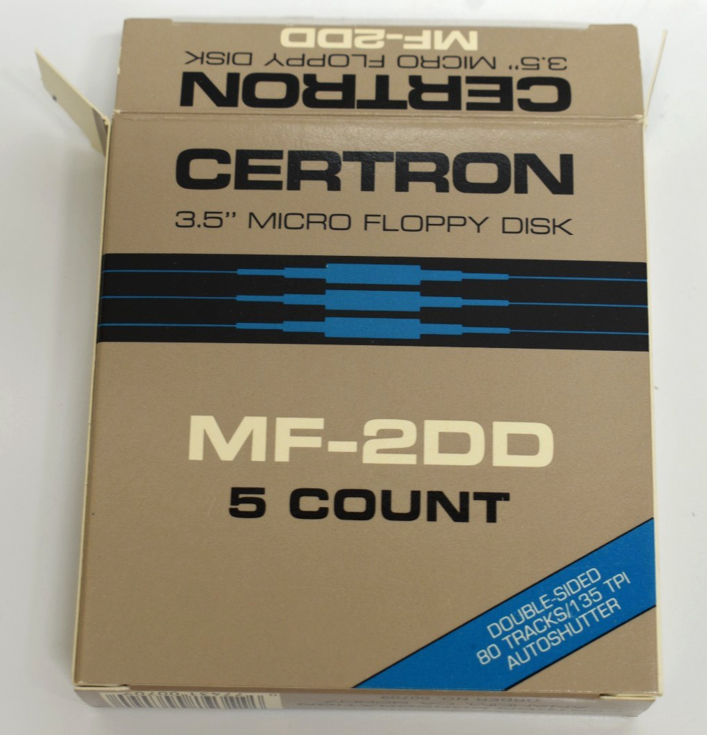 Certron MF-2DD 3.5 Floppy Disk Micro VTG Double Sided Autoshutter 5 Count Open