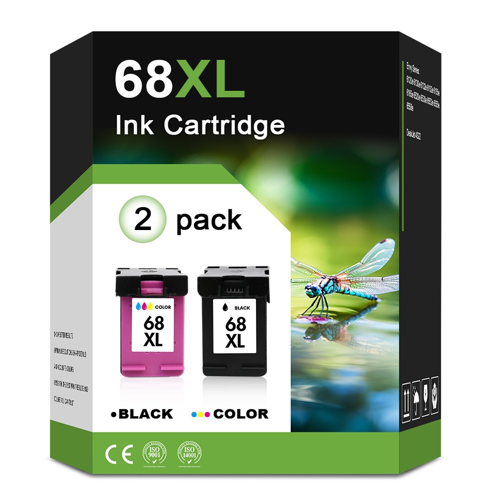 68XL High Yield Ink Cartridges Combo Compatible with HP Envy 6555e 6155e 6130e