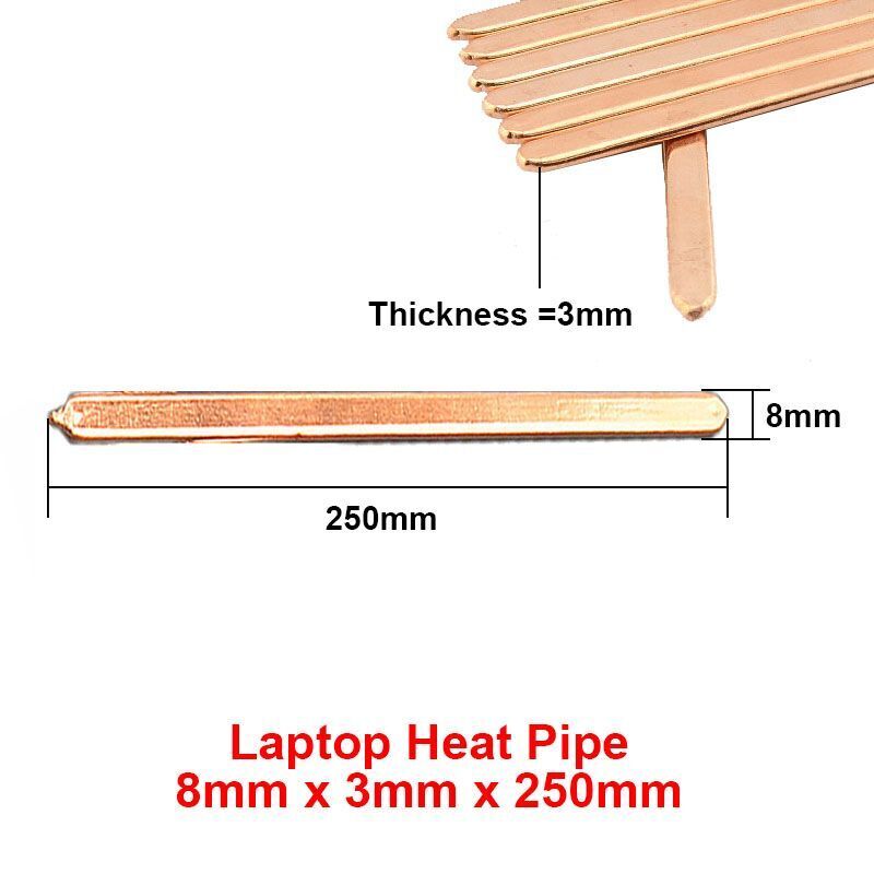 2Pcs Copper Heat Pipe Durable  Heat Sink Radiator Part Laptop CPU GPU Video Card