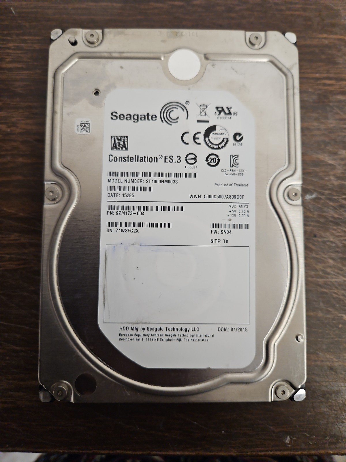 Seagate Constellation ES.3 1TB 3.5in SATA 7200RPM 128MB HDD ST1000NM0033
