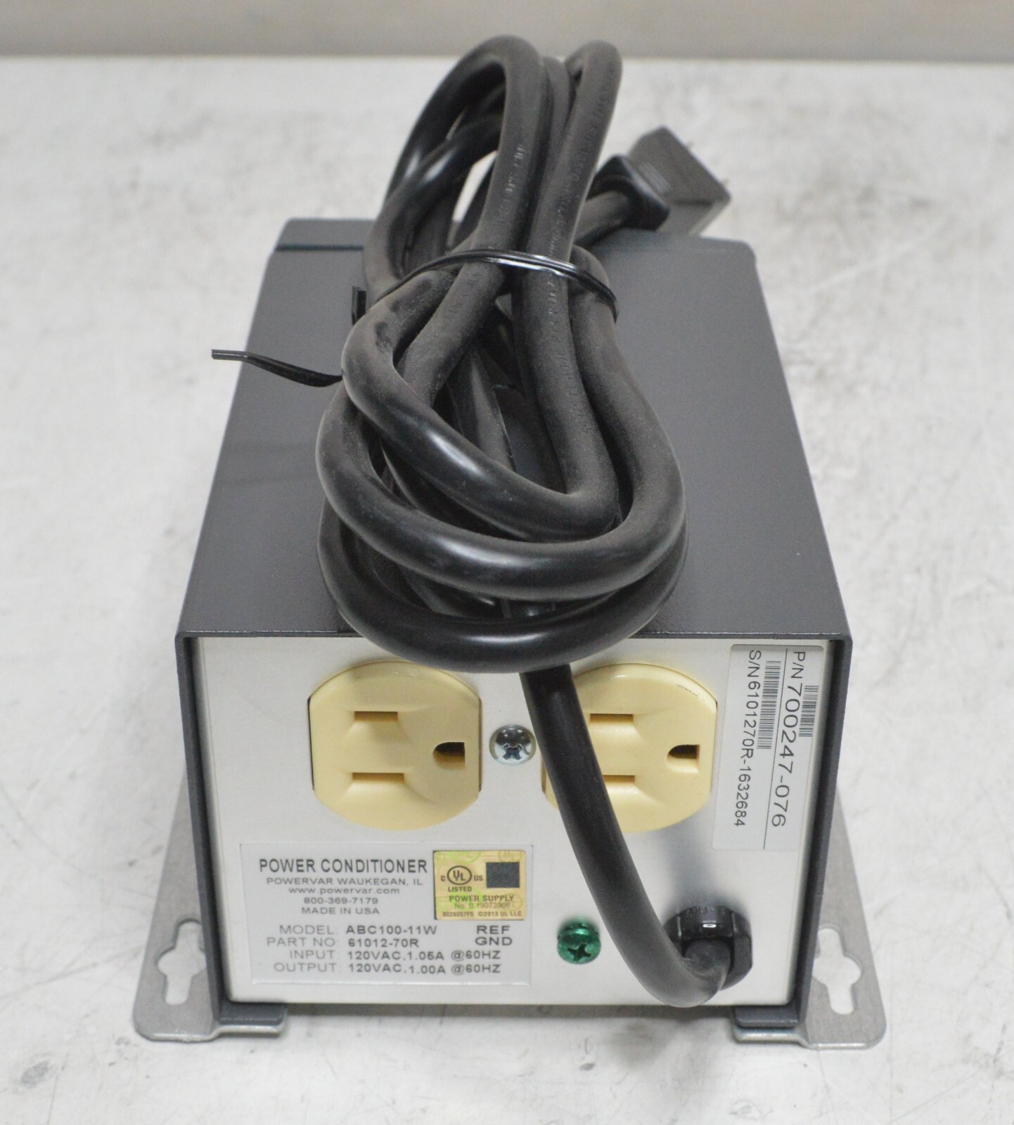 Oracle Ametek POWERVAR 1.0 Power Conditioner 120VA 1.0A 60Hz 700247-076