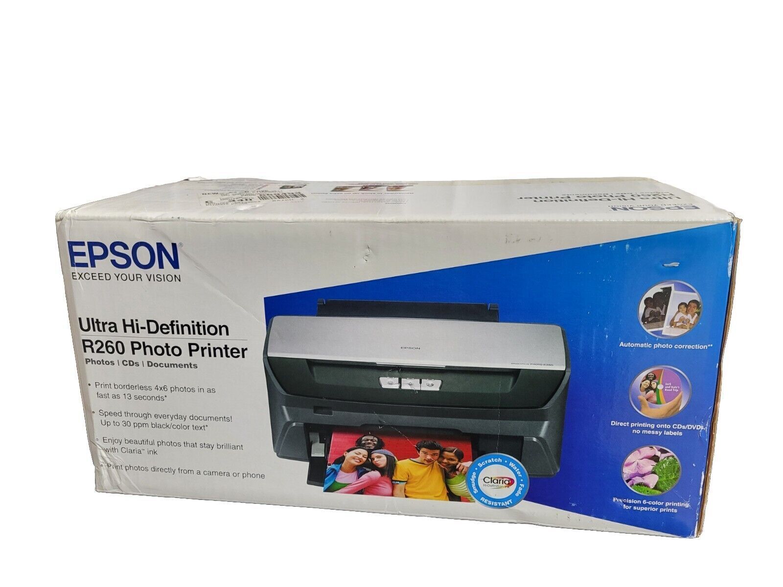 Epson Stylus Photo Ultra Hi-Definition R260 Digital Inkjet Printer- New Open 041