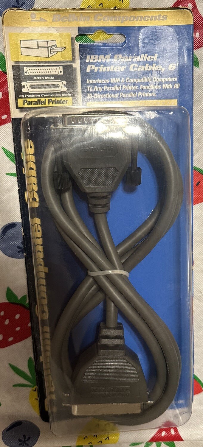 Belkin Premium 6ft IEEE 1284 DB25 Male to CN36 Male Parallel Printer Cable