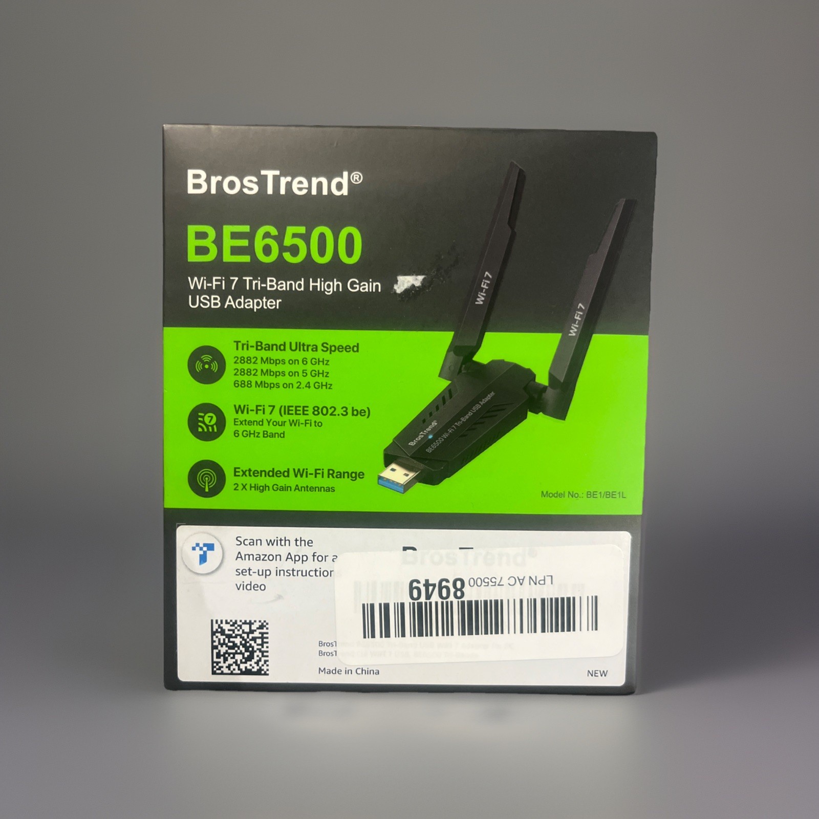 USB BE6500 WiFi 7 Adapter, Tri-Band Long Range USB WiFi Adapter for Desktop 🔥