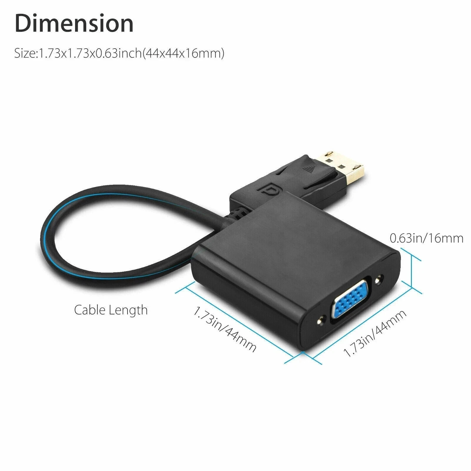 Lot 100 Displayport DP Male To VGA Female Adapter Display Port Cable Converter