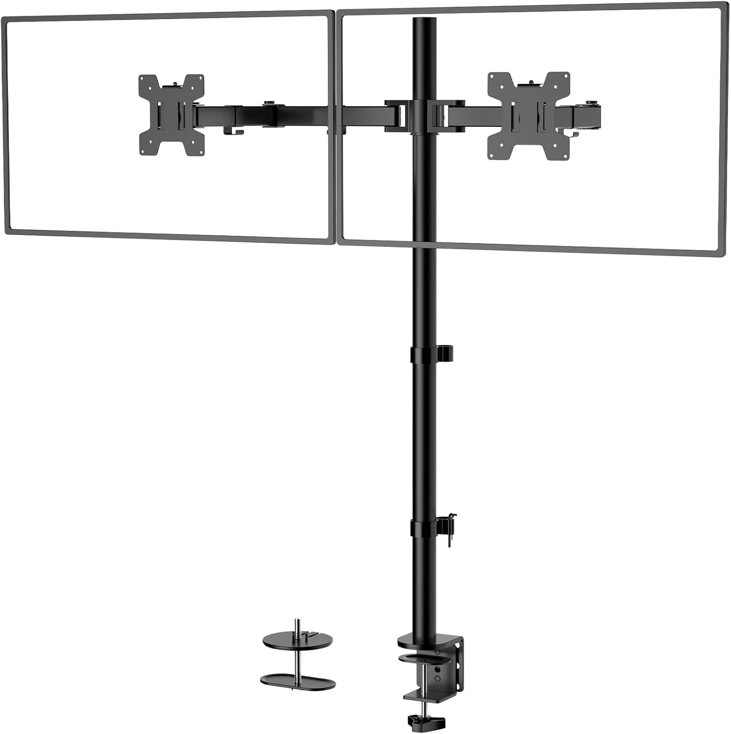 WALI Extra Tall Dual LCD Monitor Fully Adjustable Desk Mount Fits 2 Black 