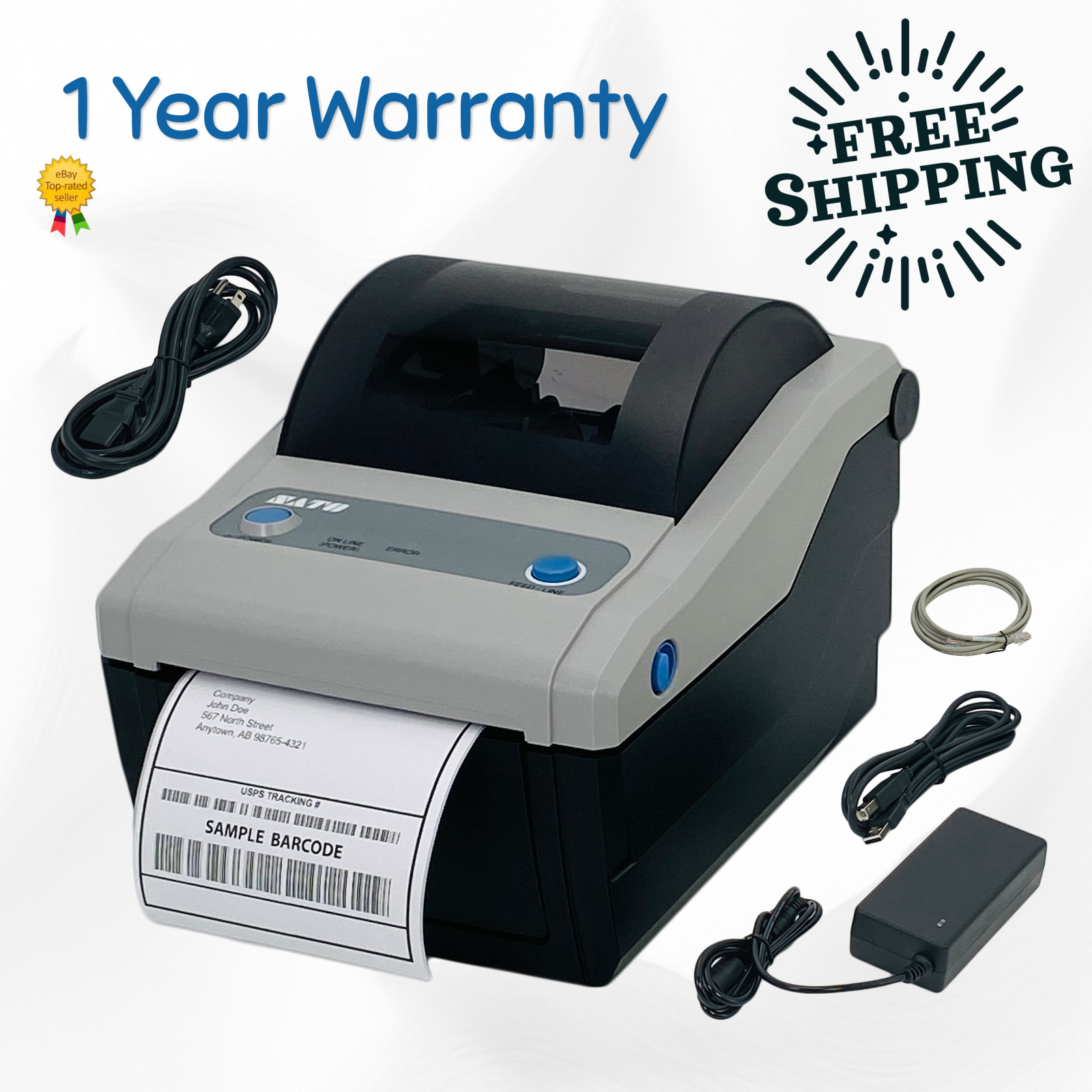 SATO CG412DT - Compact Direct Thermal Barcode Label Printer + 1 Year Warranty