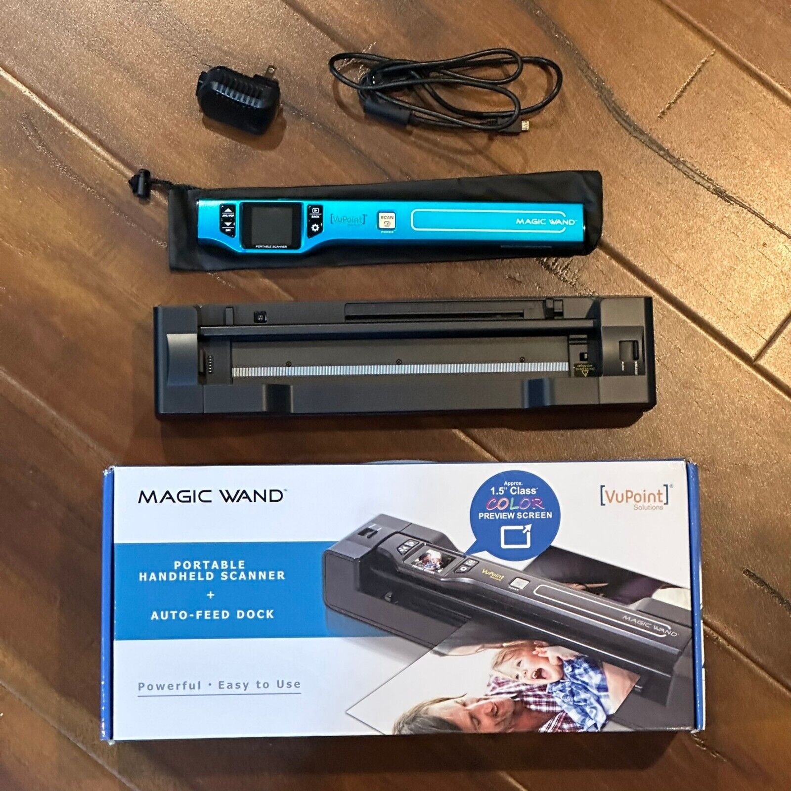 VuPoint Magic Wand Portable Scanner with Auto-Feed Dock Color LCD Display
