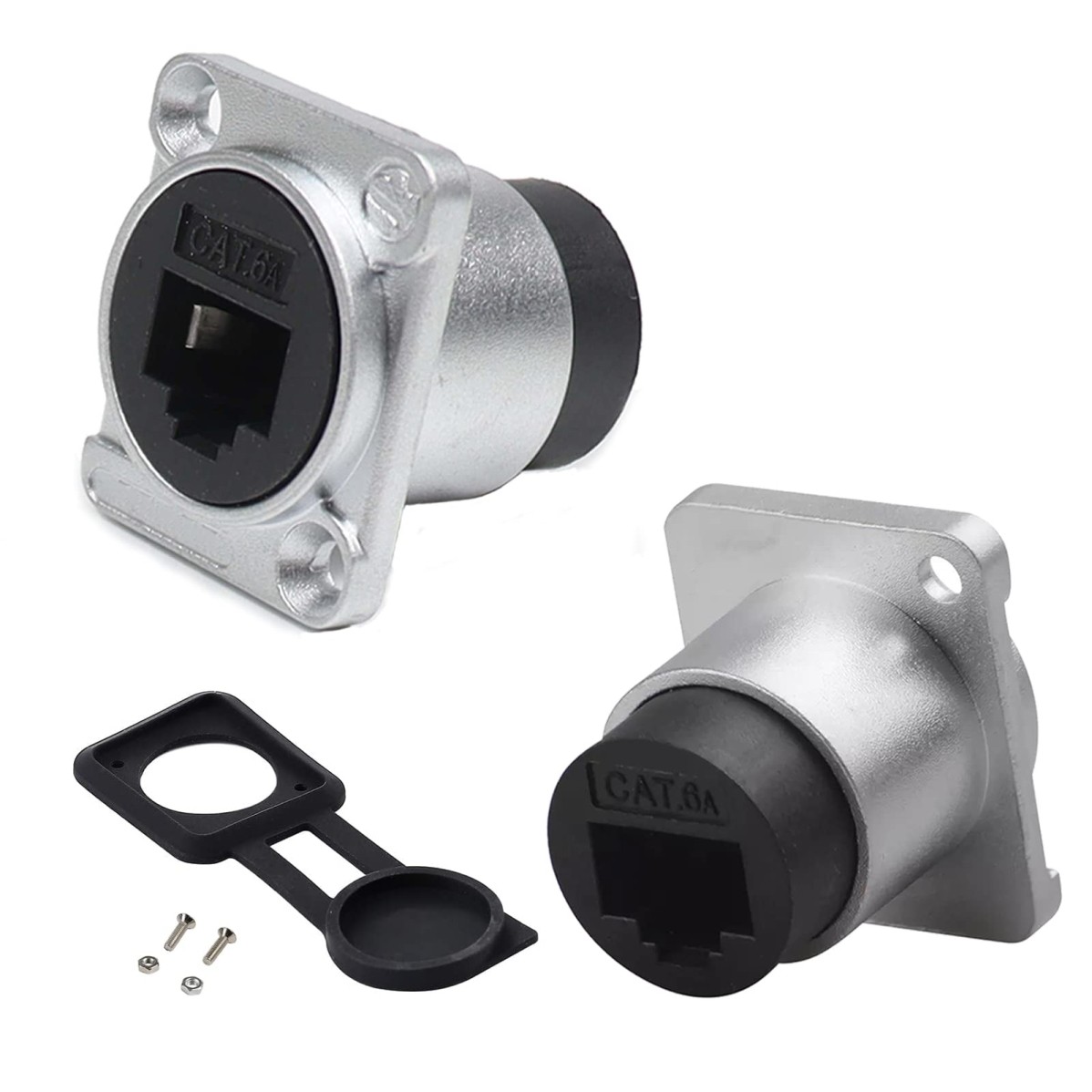 PENGLIN 2PCS D-Type RJ45 CAT6A Ethernet Bulkhead Panel Mount Connector