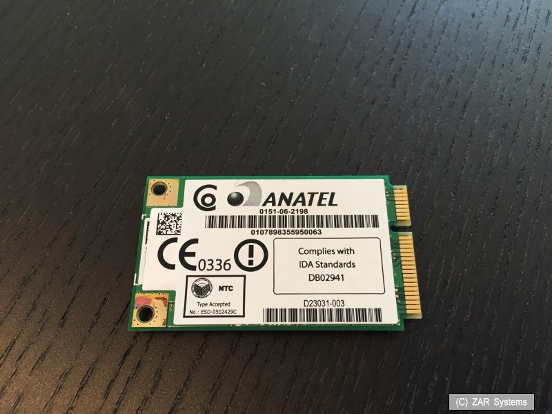 Sony Vario VGN-FE21S Replacement Part: Wireless WiFi Card ANATEL 1-417-641-21