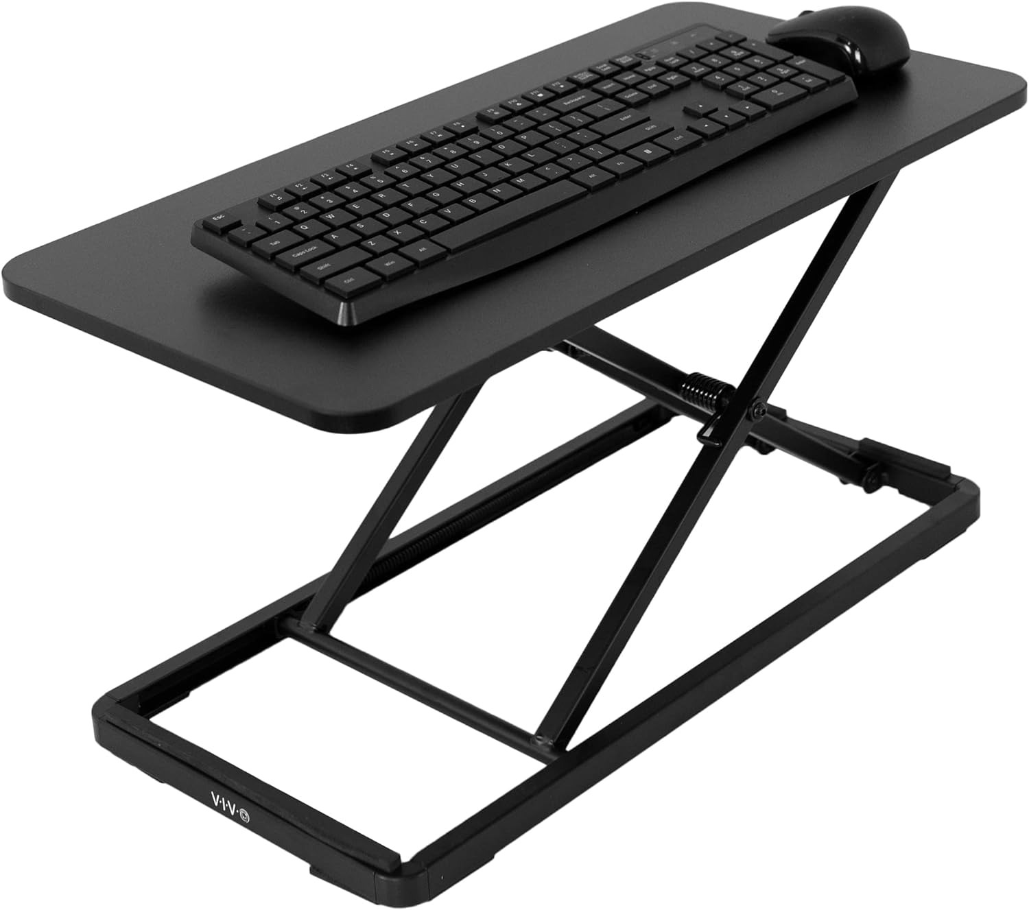VIVO Single Top 24 Inch Scissors Lift Keyboard and Mouse Riser, Height Adjustabl