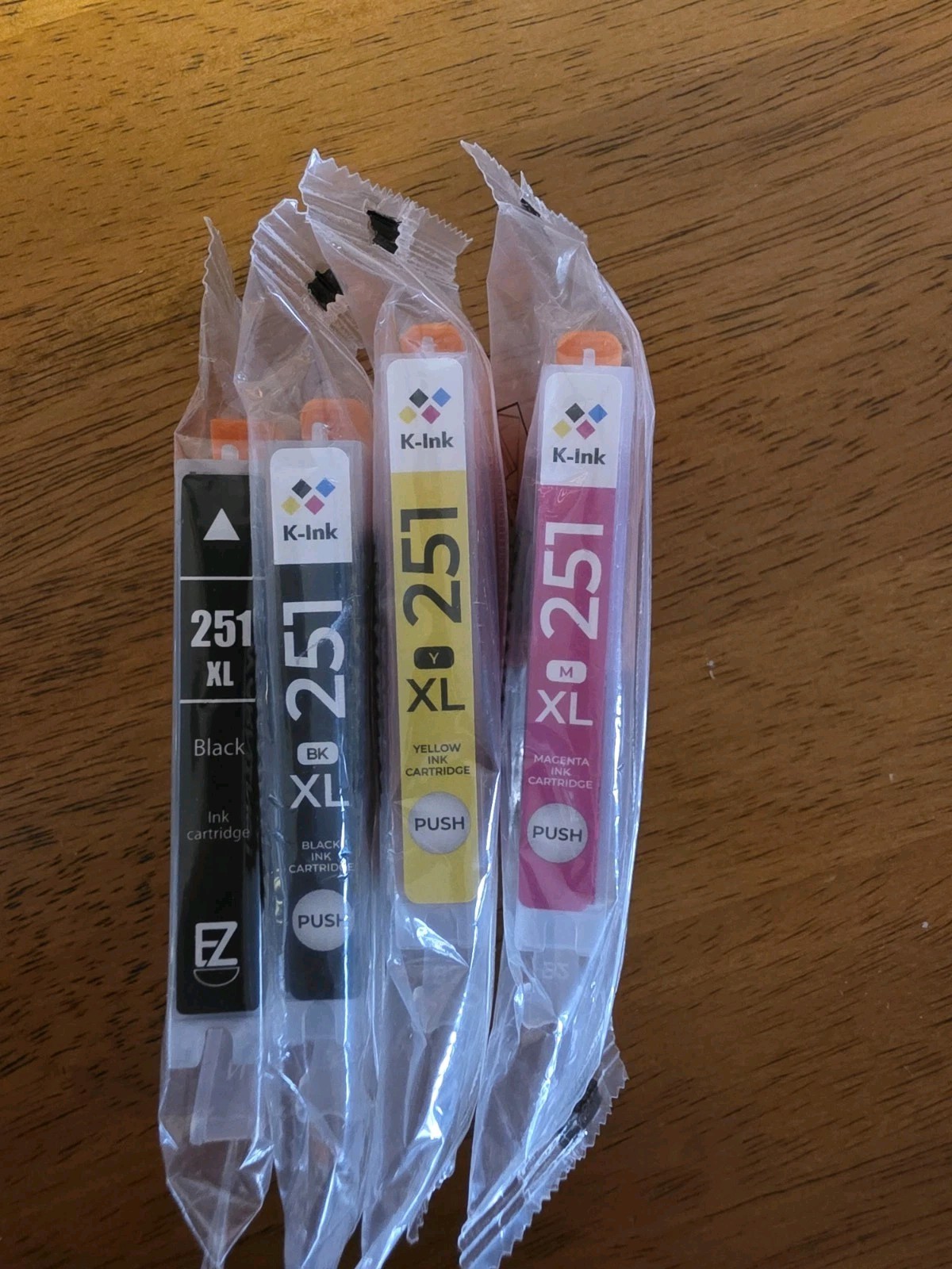 Genuine Canon 251XL PRINTER INK OPEN..NO BOX 4 CARTS (2 BLK, 1 YELLOW, 1 MAGENTA
