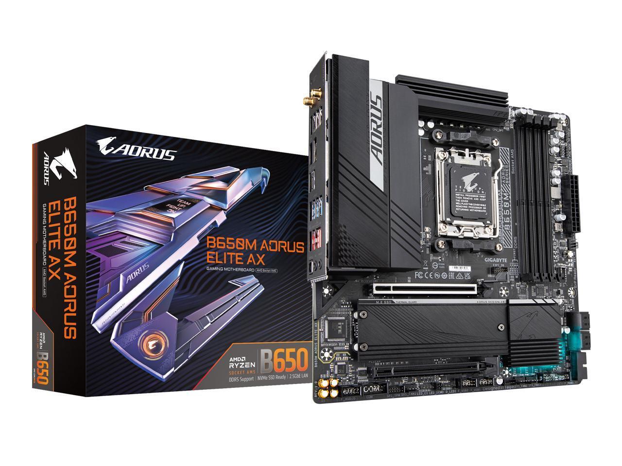 GIGABYTE B650M AORUS ELITE AX AM5 LGA 1718 AMD M-ATX Motherboard