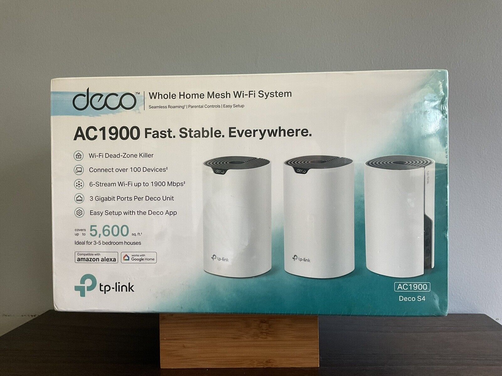 TP-Link Deco S4 AC1900 Whole Mesh WiFi System Dual-Band Gigabit Ports 3 Pack