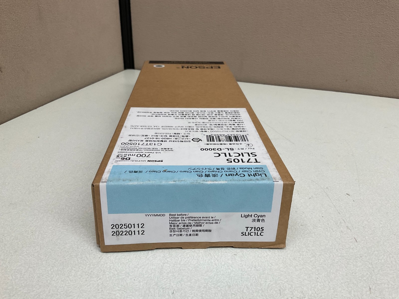 Genuine Sealed Exp.2025 Epson T7105 Light Cyan Ink Cartridge SLIC1LC SL-D3000