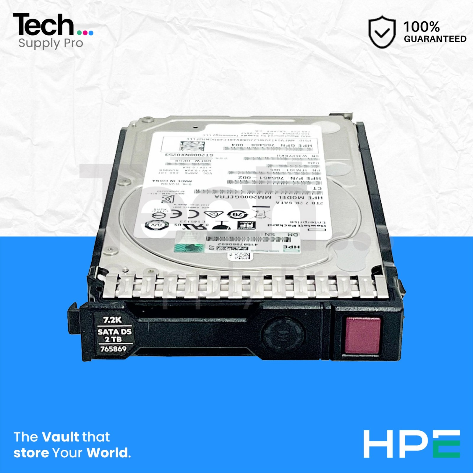 765455-B21 HP 2TB SATA 7.2K RPM 512e 6GB/s 2.5" Hard Drive 765869-001