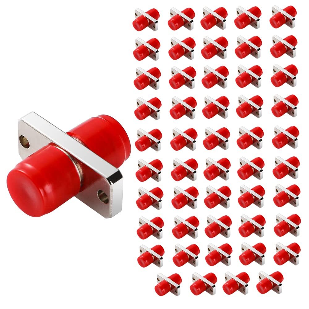 50 Pcs FC to FC Coupler Fiber Optic Adapter, Simplex Connecting Converter wit...