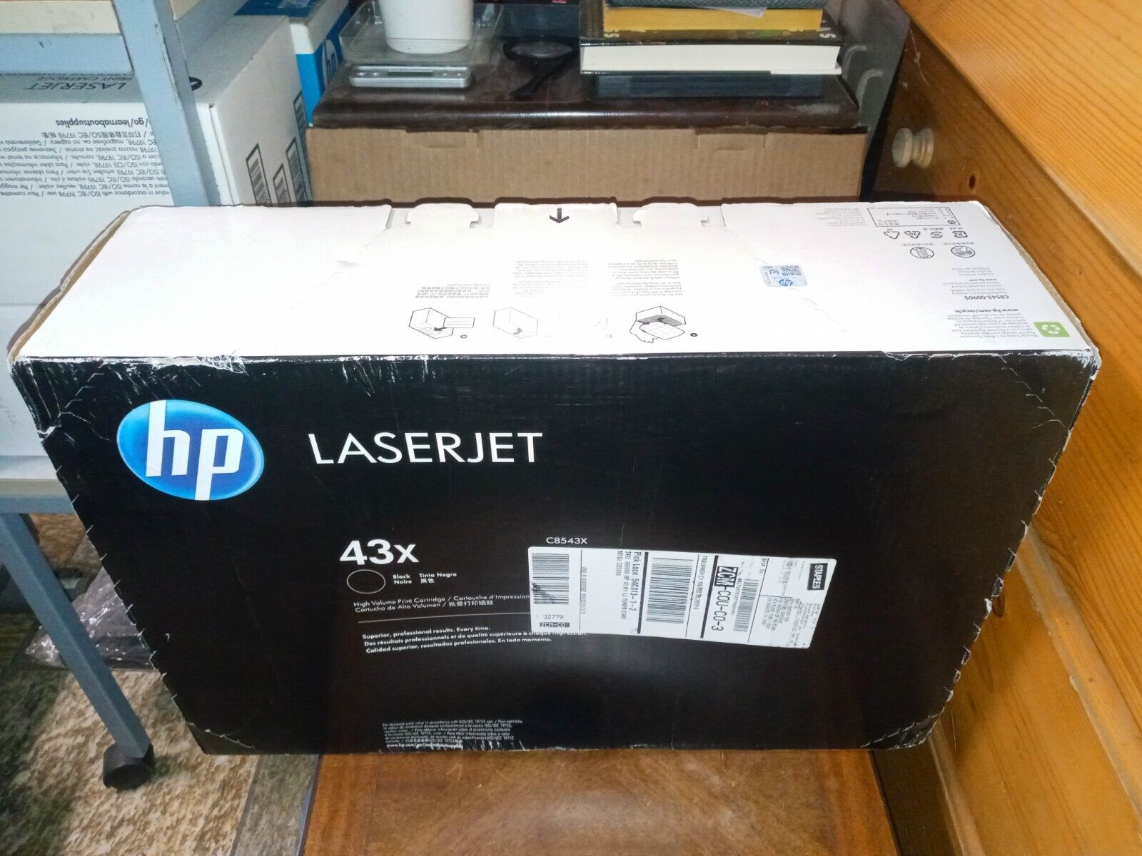 New Sealed Box Genuine OEM HP C8543X Black Toner 43X LaserJet 9000 9050 