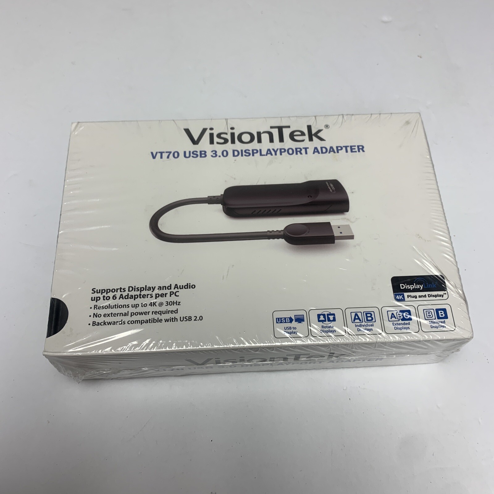 Visiontek VT70 USB 3.0 to DisplayPort Adapter New Sealed