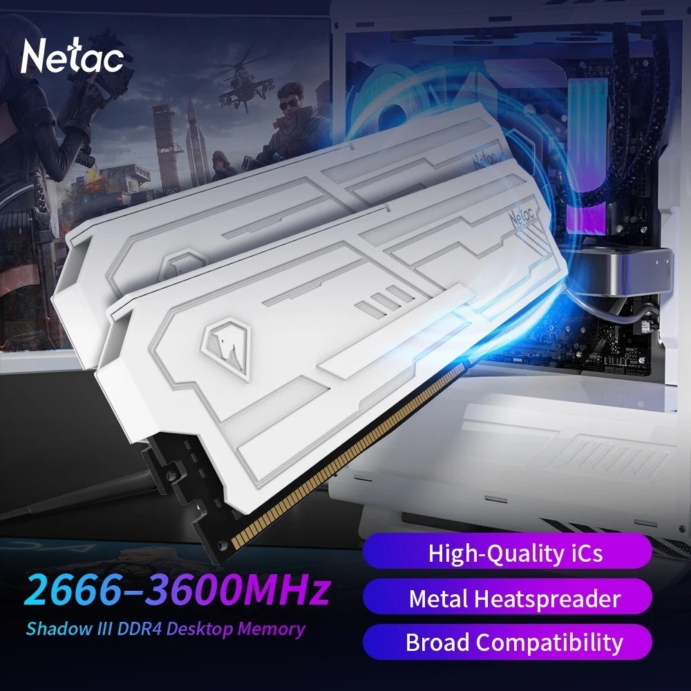 Netac Shadow III DDR4 16GB (2x8GB) 3200MHz Desktop RAM Memory Kit