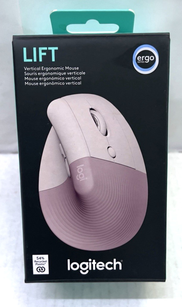 Logitech Lift Vertical Ergonomic Mouse Color: Rose
