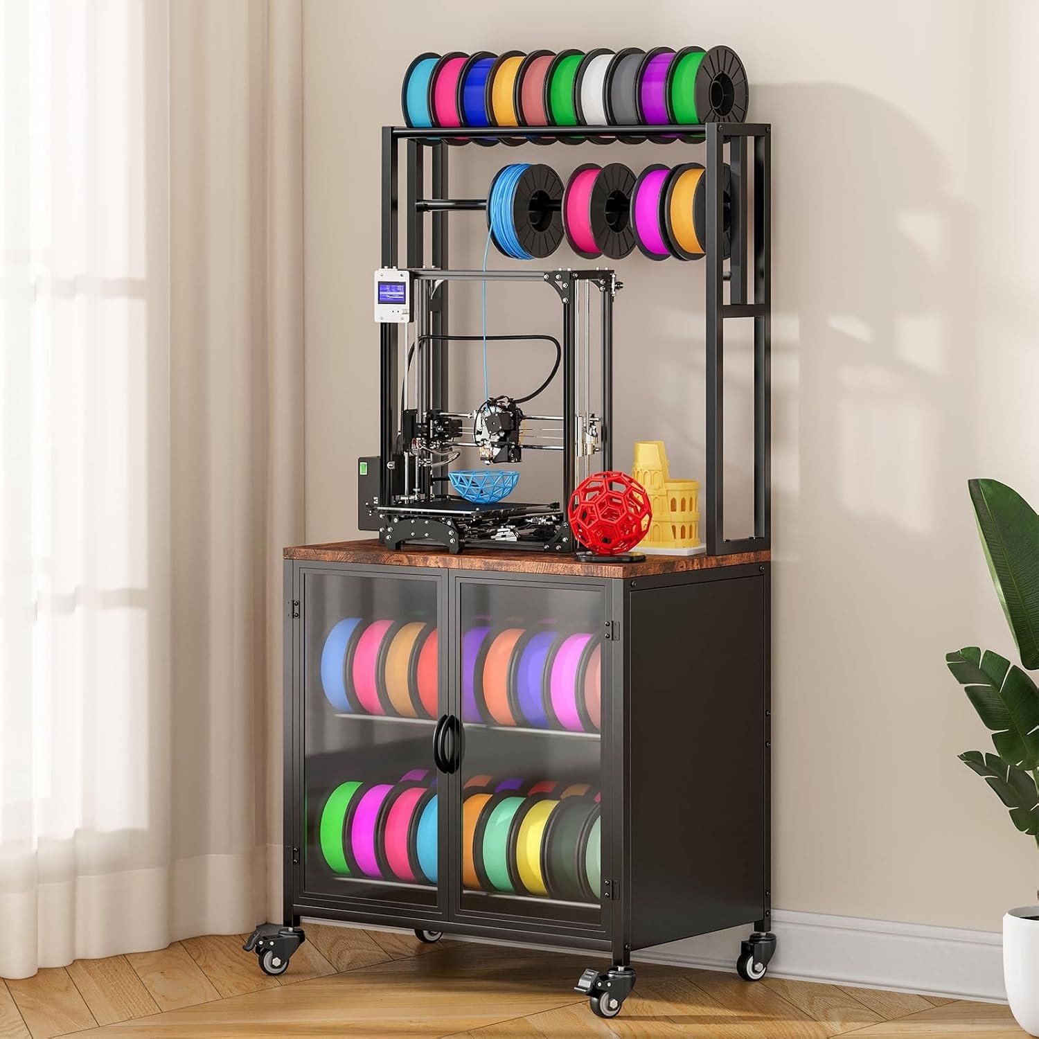 3D Printer Stand W/ Filament Storage 29.5" x 18.9" Dustproof & Moisture-Proof
