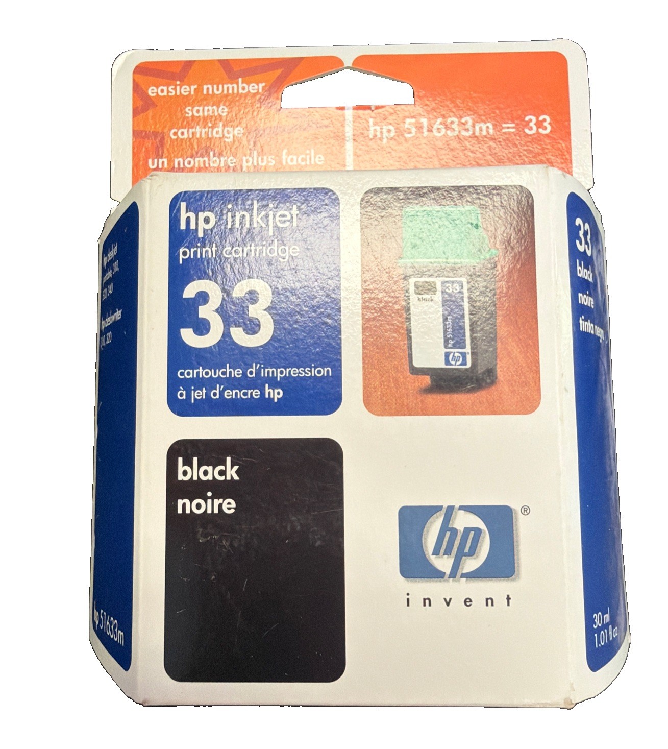 HP 33 Black Inkjet Print Cartridge 51633M