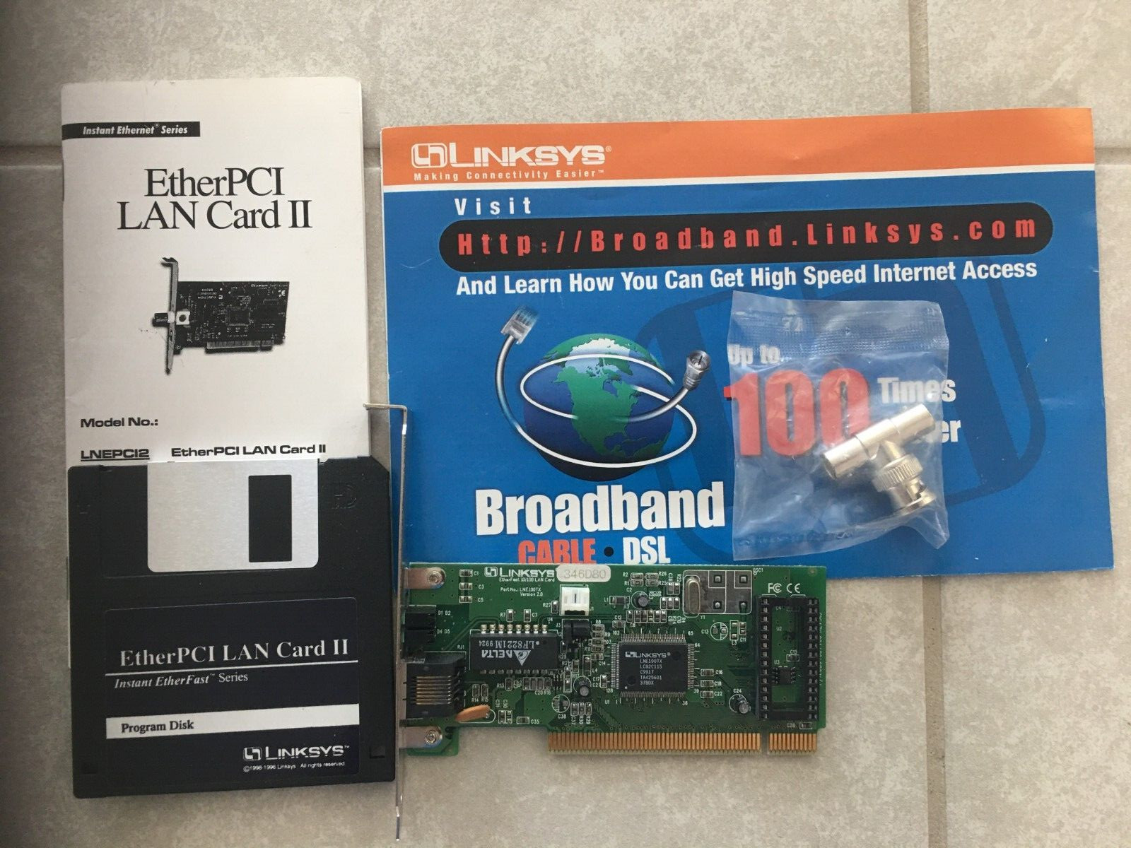 LNE10005 Linksys Fast Ethernet PCI 10/100 Network Adapter