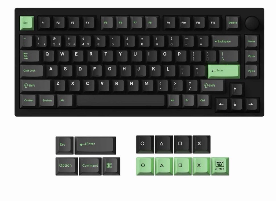 Lemokey P1 HE 75% Wireless Magnetic Switch Gaming Keyboard Black/Green