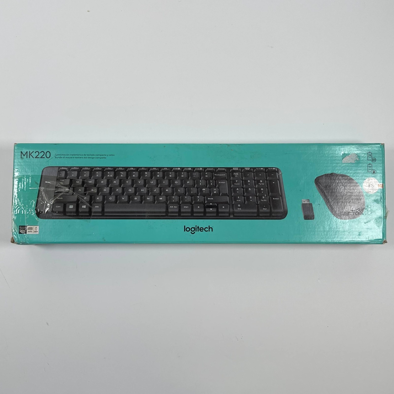 Logitech MK220 Compact Wireless Keyboard and Mouse Combo, 2.4 GHz USB Rec