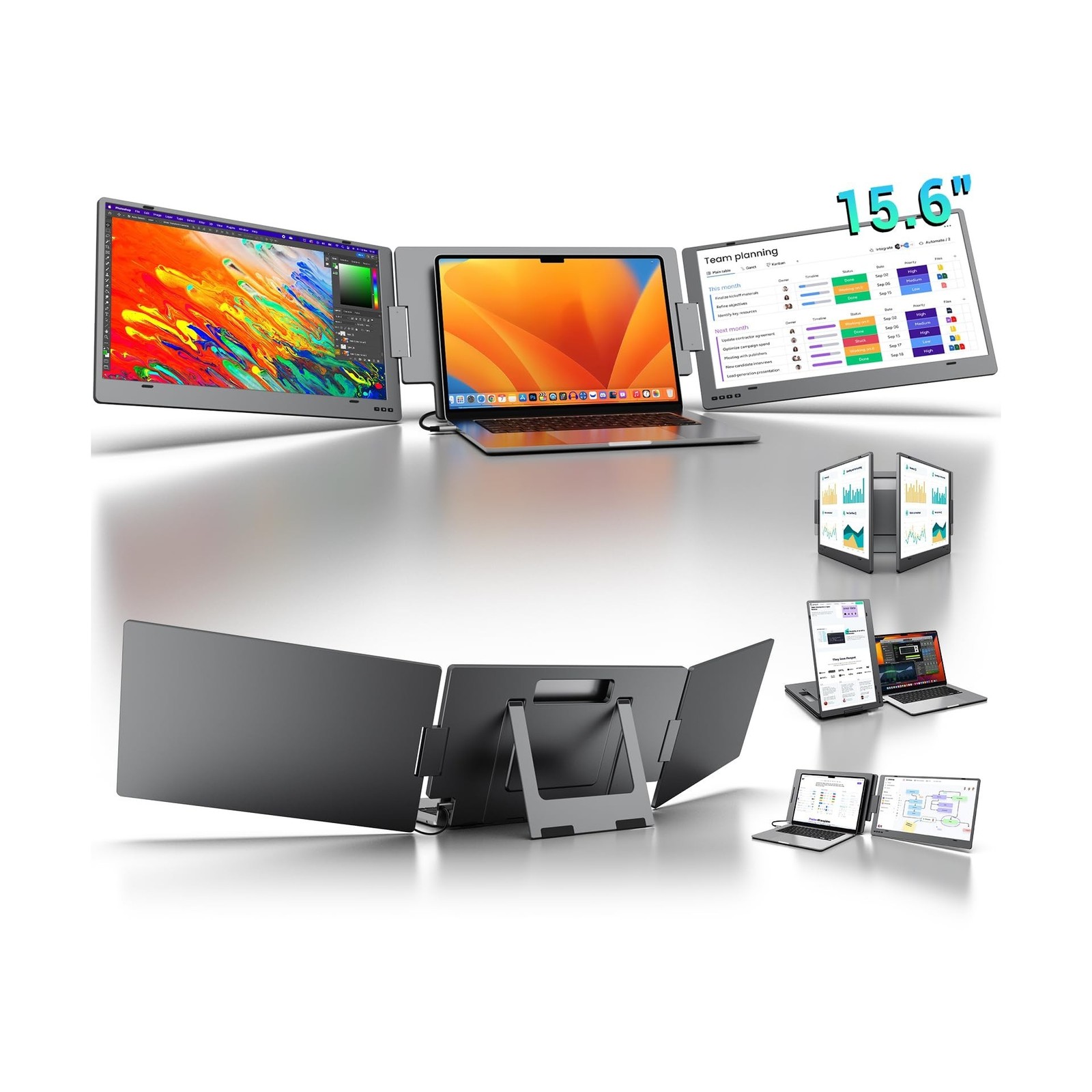 KYY Laptop Screen Extender, 15.6" Monitor Extender with Type-C Plug&Play, 108...