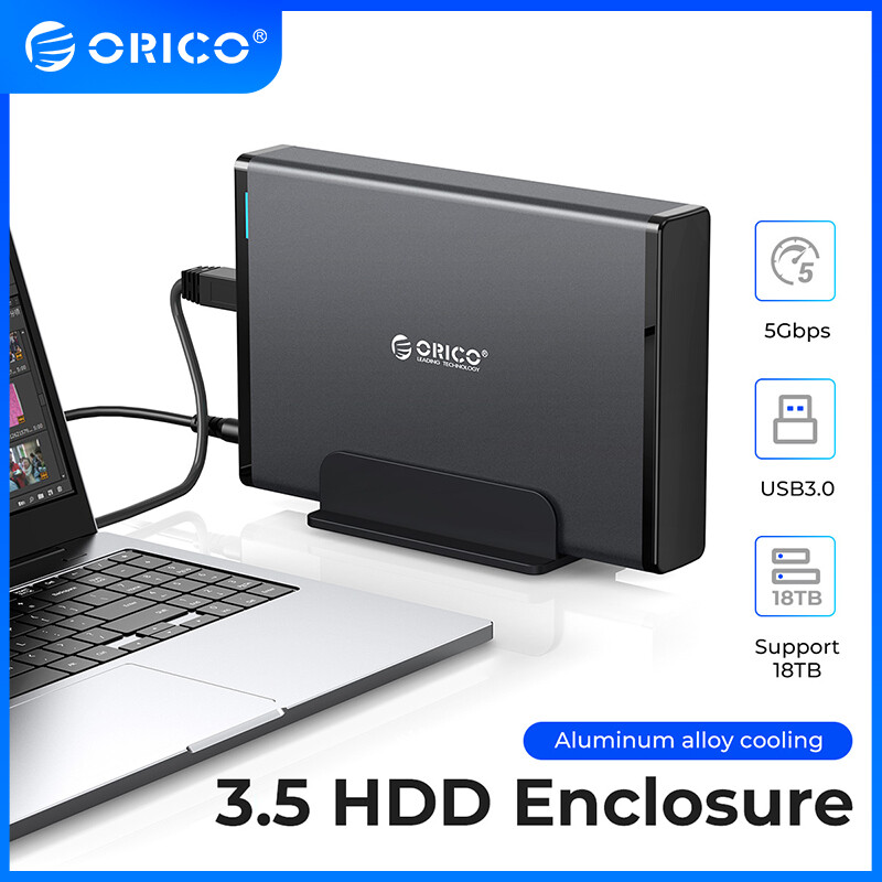 ORICO 3.5" HDD Case Sata to USB 3.0 Hard Drive  Aluminum Enclosure Max 18TB UASP