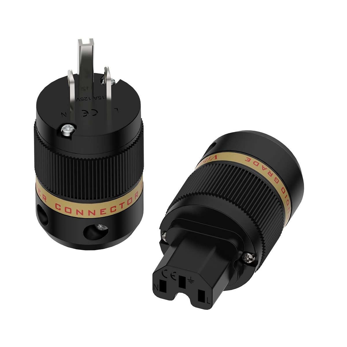 Viborg HiFi Power Plug Set VM501S+VF501S OFC Sliver-Plated Non-Magnetic Glass