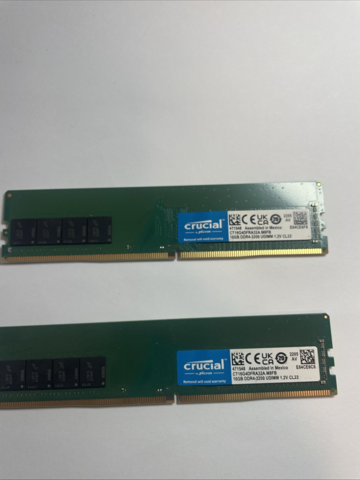 32GB (16x2) Crucial DDR4 3200 UDIMM Desktop Ram